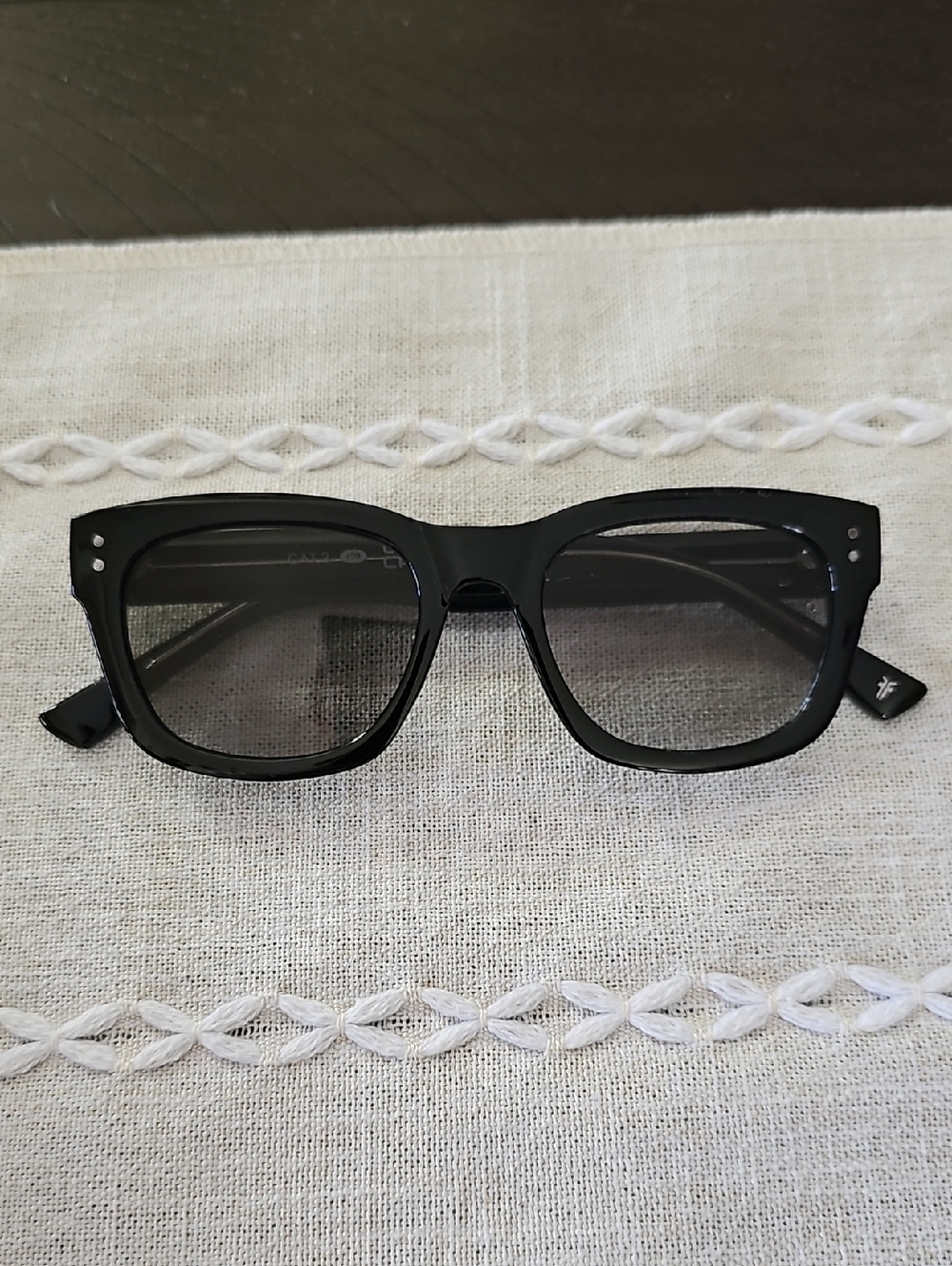 FRYE Classic Black Square Sunglasses